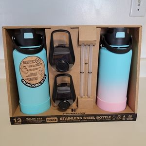 COPY - COPY - Hydraflow Hybrid 13 pcs Double Wall Stainless Steel Bottles 34oz